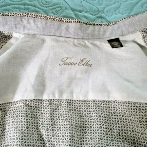 Mens 100% Linen Shirt sz M Neutral Beige Brown EUC - Picture 8 of 15